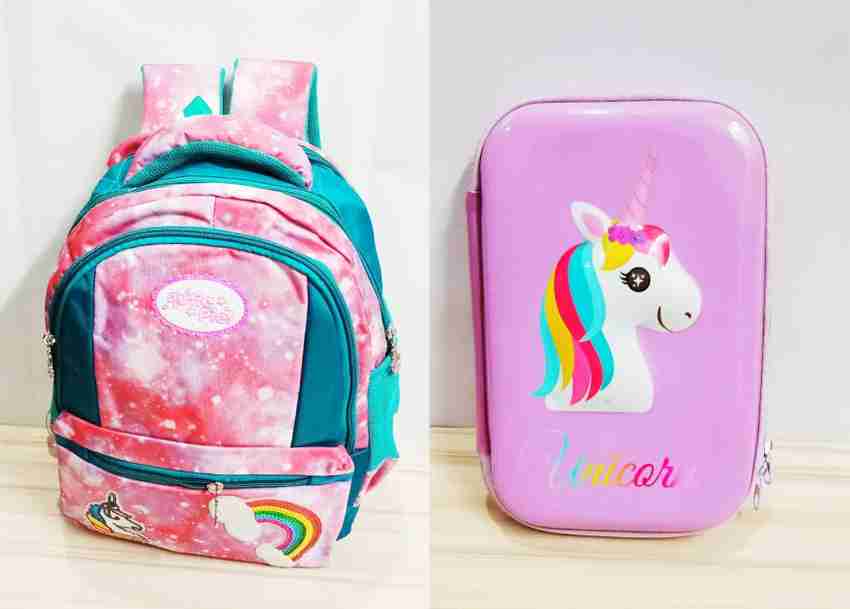 Magic of Gifts Kid s Rainbow Unicorn School Bag with Large Size Pencil Case Unicorn Gifts 16 L Backpack Multicolor Price in India Flipkart