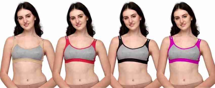 Buy online Grey Cotton Sports Bra from lingerie for Women by Madam for ₹379  at 72% off