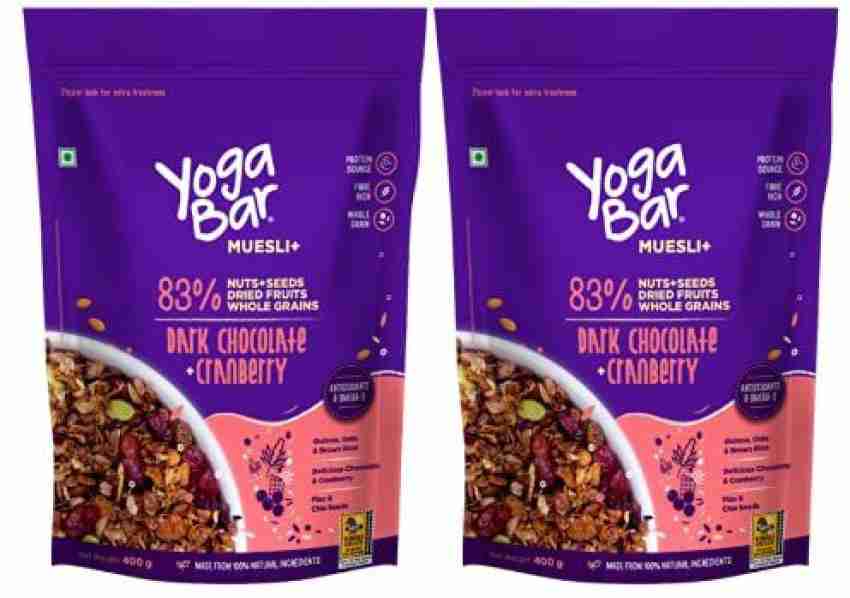 Yogabar Dark Chocolate & Cranberry Muesli, Pack of 2