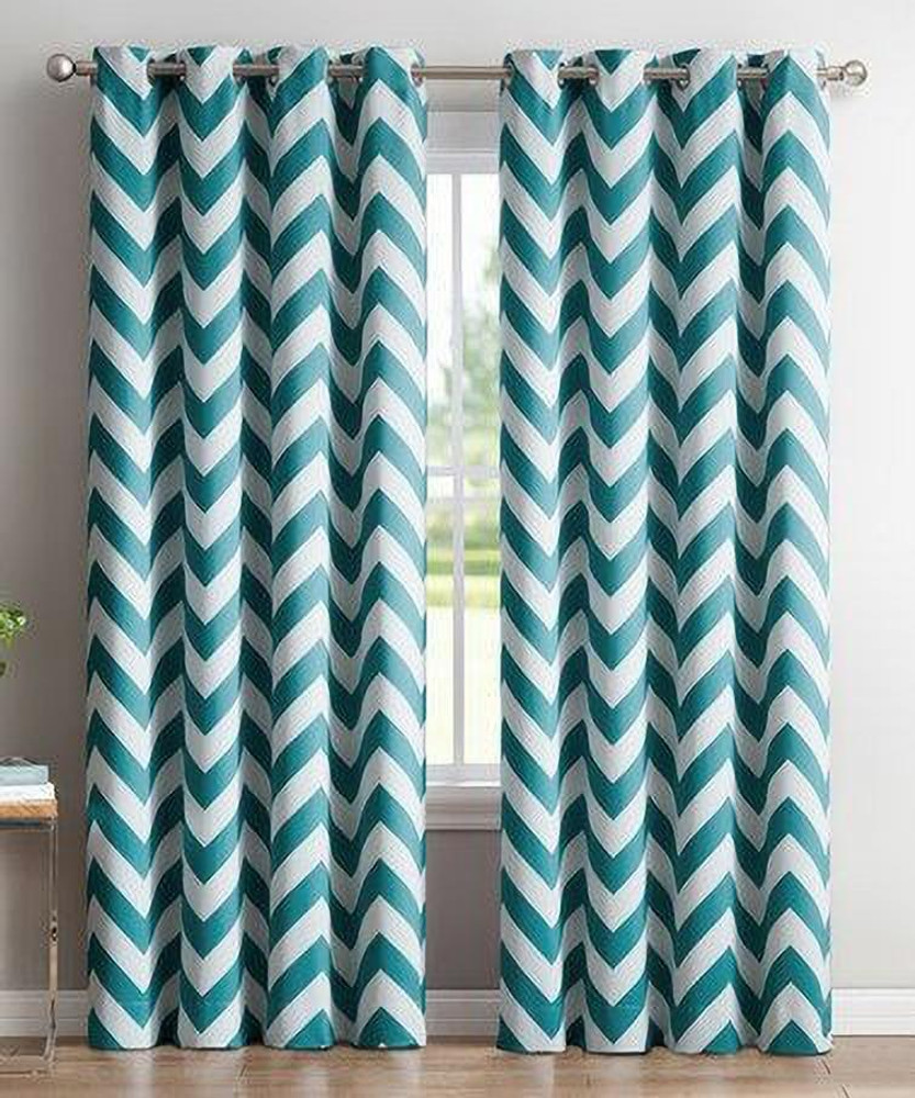 V4S 154 cm 5 ft Polyester Room Darkening Window Curtain Pack Of