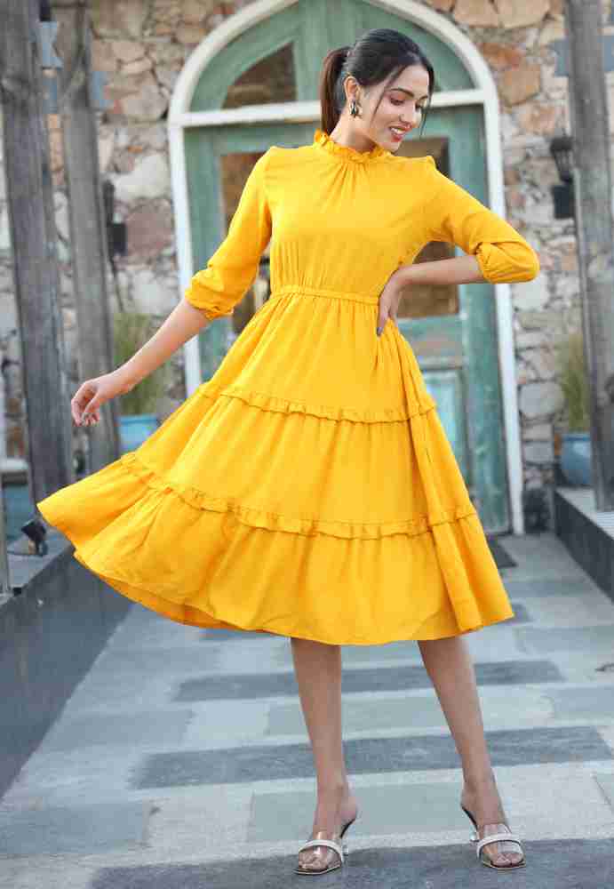 Yellow cheap frock dress