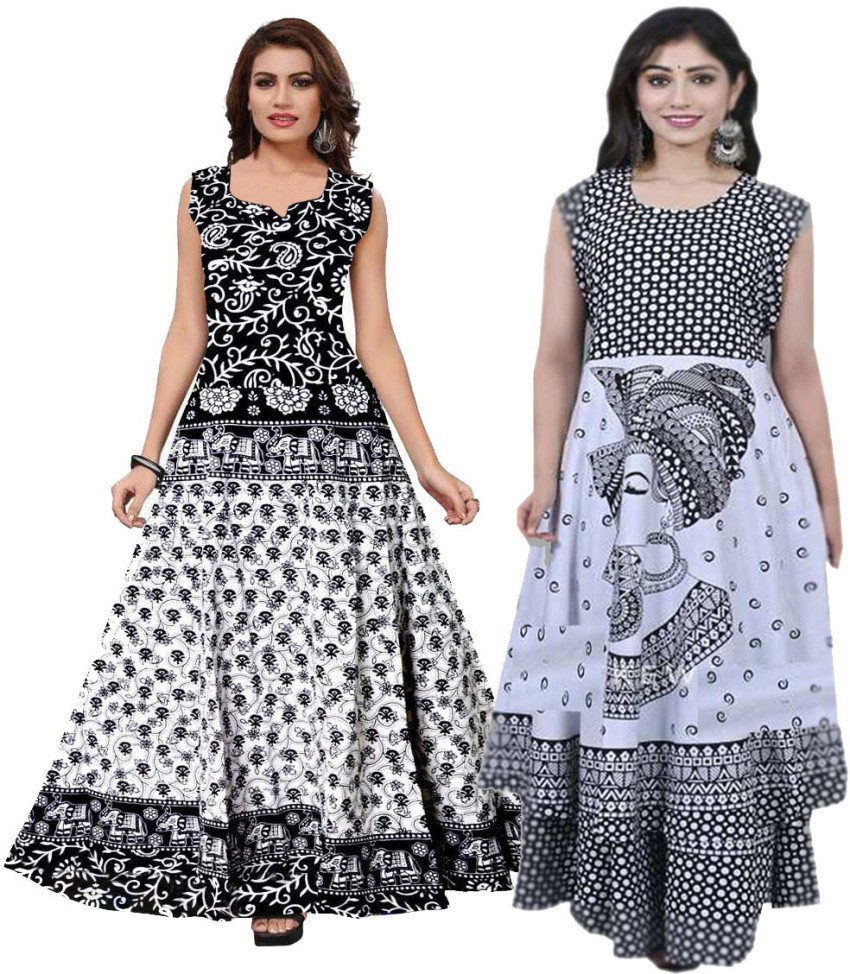 shree industries Women Gown Black White Dress Buy shree industries Women Gown Black White Dress Online at Best Prices in India Flipkart