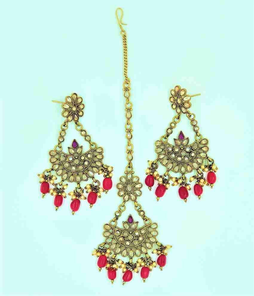 Buy kkj KKJ Earrings With Maang Tikka Copper Flipkart