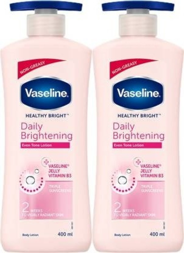 Vaseline DAILY BRIGHTENING TRIPLE SUNSCREENS HEALTHY BRIGHT BODY LOTION 400  ML X 2 - Price in India, Buy Vaseline DAILY BRIGHTENING TRIPLE SUNSCREENS HEALTHY  BRIGHT BODY LOTION 400 ML X 2 Online