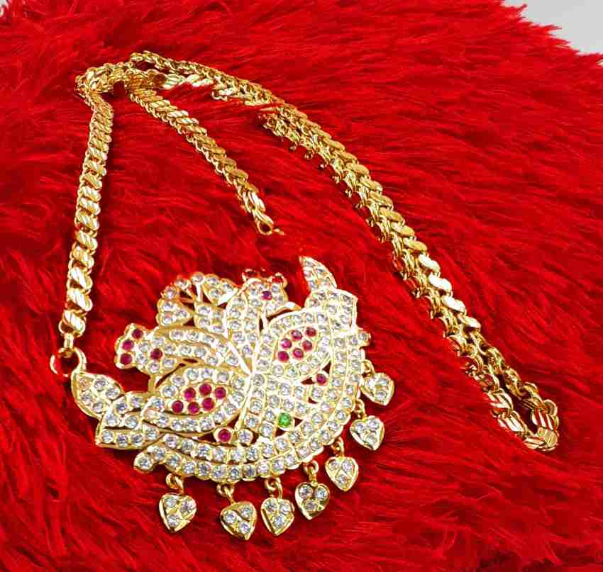 Anujeet Fashion Hub Gold Plated Fashion Jewellery Traditional Covering Long  Chain with Multicolor AD stone Goddess Lakshmi Dollar Crystal Gold-plated  Plated Copper Chain Price in India - Buy Anujeet Fashion Hub Gold