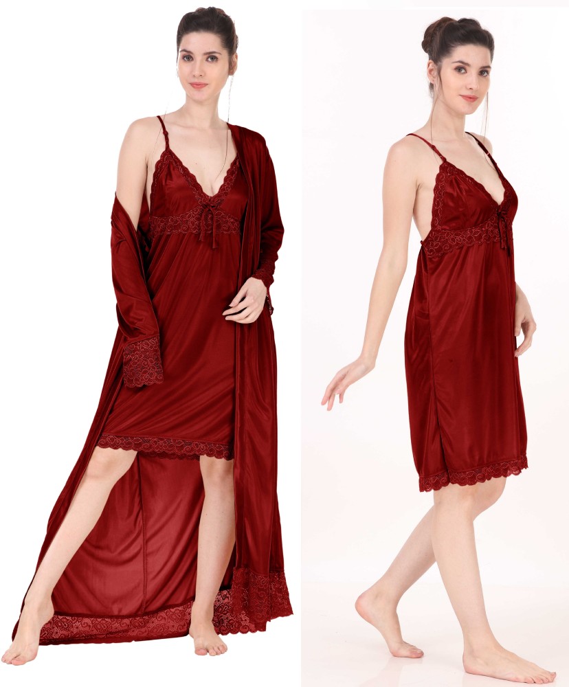 TAPA KON Women Nighty with Robe - Buy TAPA KON Women Nighty with Robe  Online at Best Prices in India