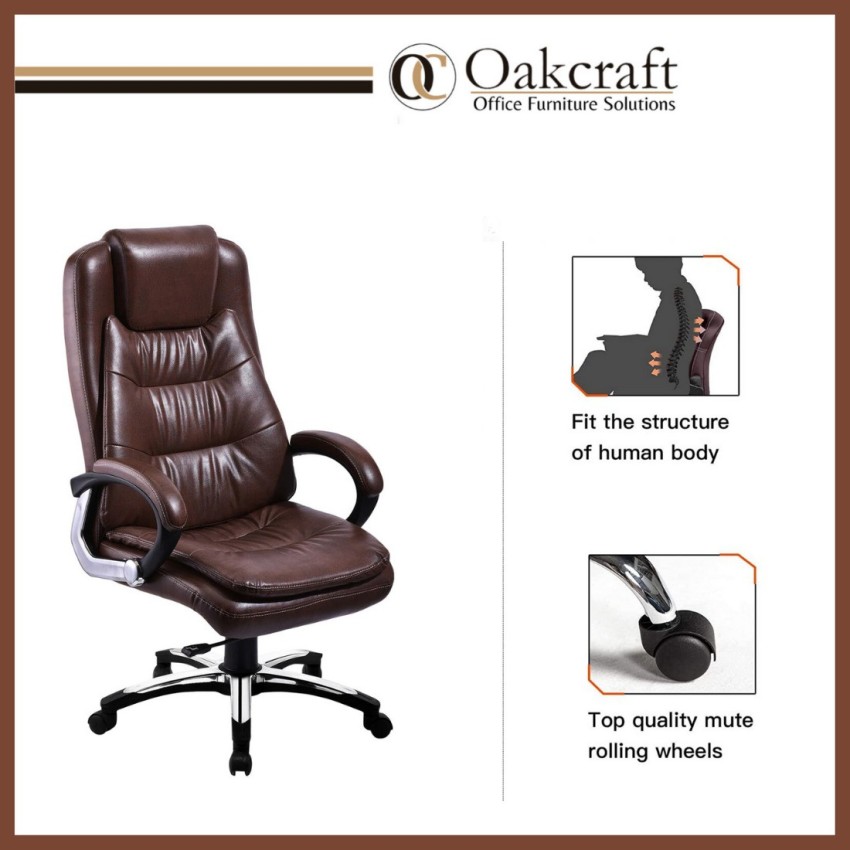 Oakcraft Double Padded Desk Chair Ergonomic Support Boss Chair Leatherette  Office Executive Chair Price in India - Buy Oakcraft Double Padded Desk  Chair Ergonomic Support Boss Chair Leatherette Office Executive Chair online