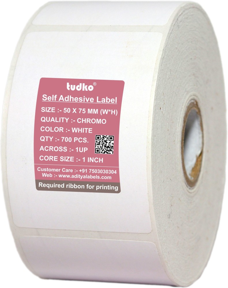Printed Barcode Sticker Roll, Size: 50x75