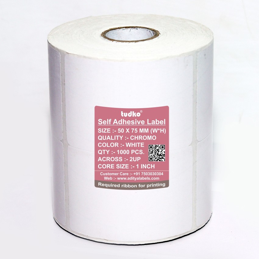 Printed Barcode Sticker Roll, Size: 50x75