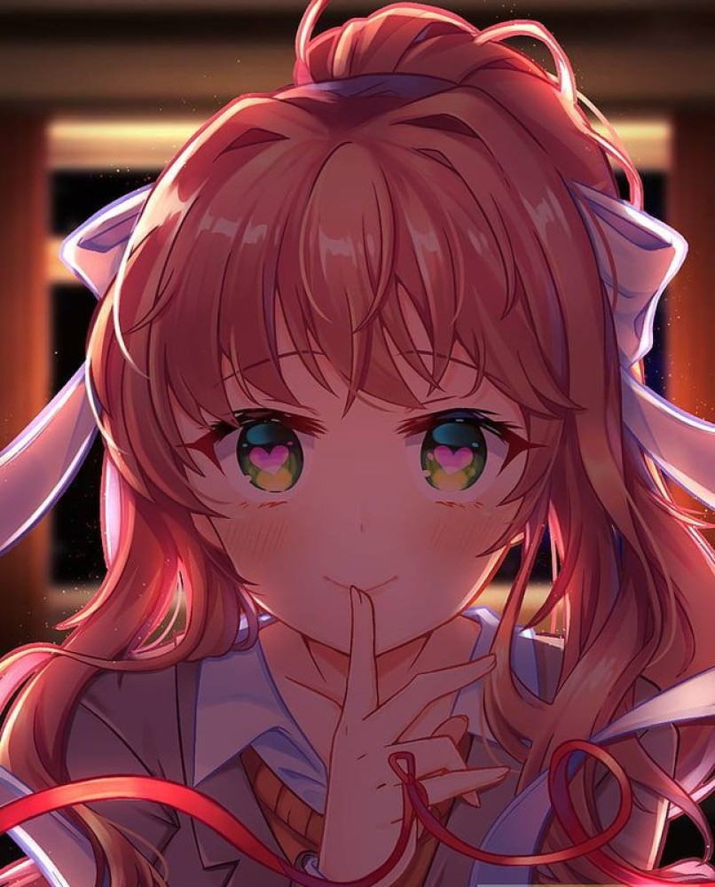 Monika Doki Doki Literature Club Doki Doki Literature Club Green Eyes  Visual Novel Ddlc Hd Matte Finish Poster Paper Print - Animation & Cartoons  posters in India - Buy art, film, design,