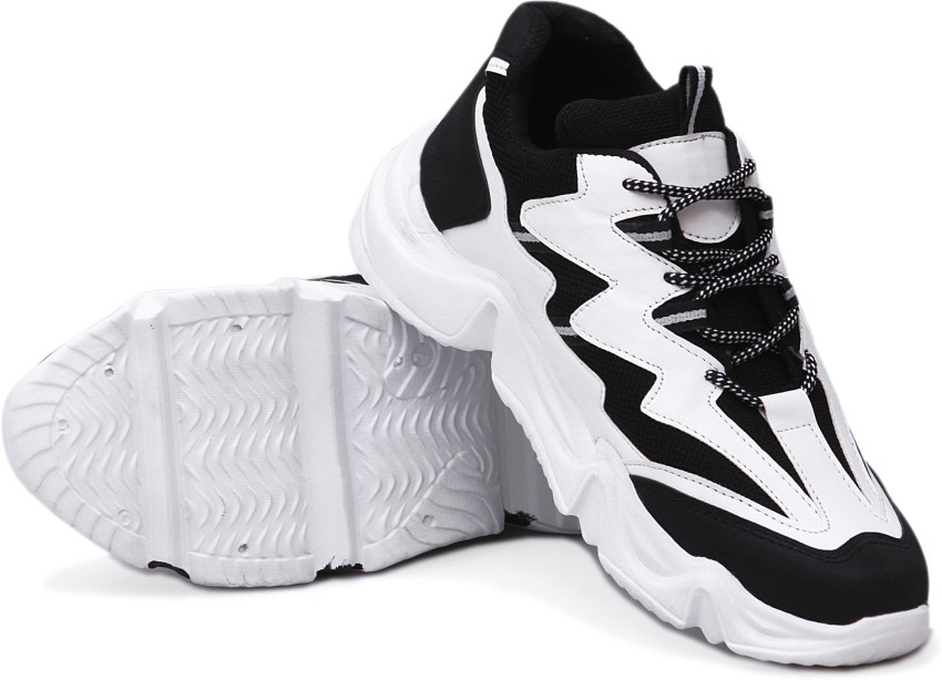 Orion Black and White Color Block Chunky Sneakers