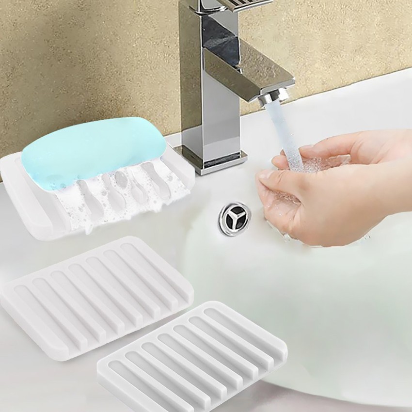 Magnusdeal Silicon soap drying mat Self Draining Silicone Drying