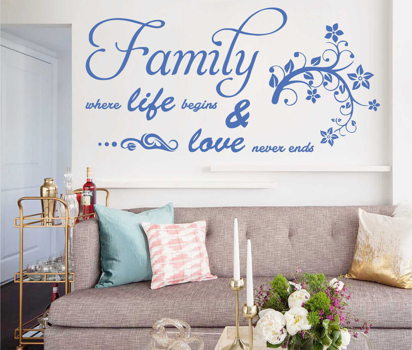MINIDECOR 294.64 cm Family Where Life Begins Quotes Wall Sticker