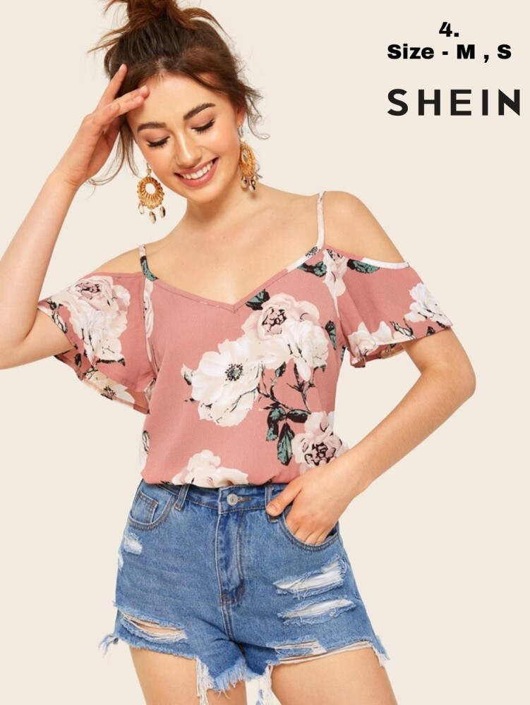 Buy Shein Casual Floral Print Women Pink Top Online at Best Prices in India