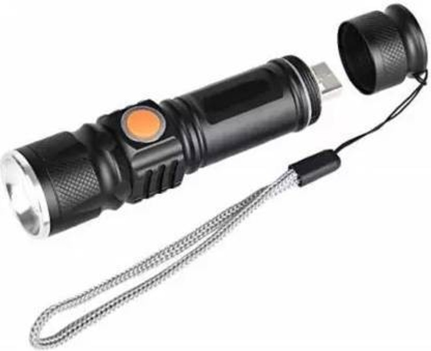 play run 3 mode LED flashlight Zoom USB Charging Rechargeable