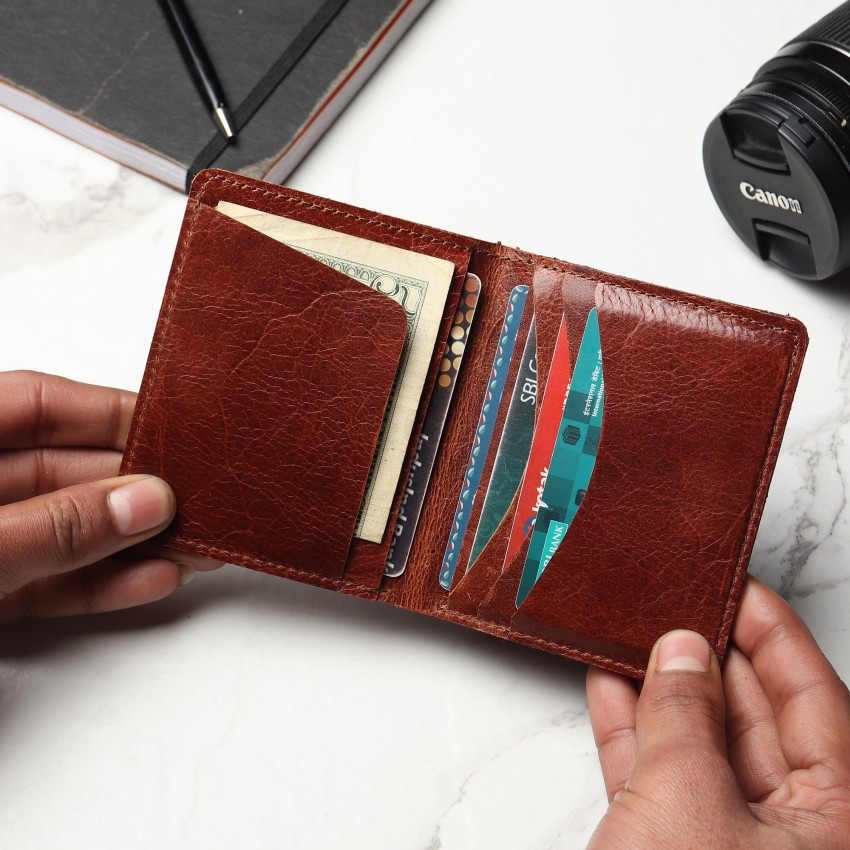 Slim Bifold Wallet - Blue Tannish - FOXHACKLE