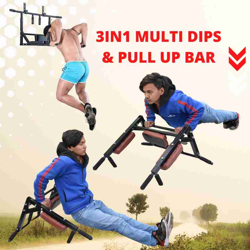 HASHTAG FITNESS 3 in 1 wall mount pull up bar for home gym workout Dip Station Buy HASHTAG FITNESS 3 in 1 wall mount pull up bar for home gym workout Dip Station Online at Best Prices in India Sports ...