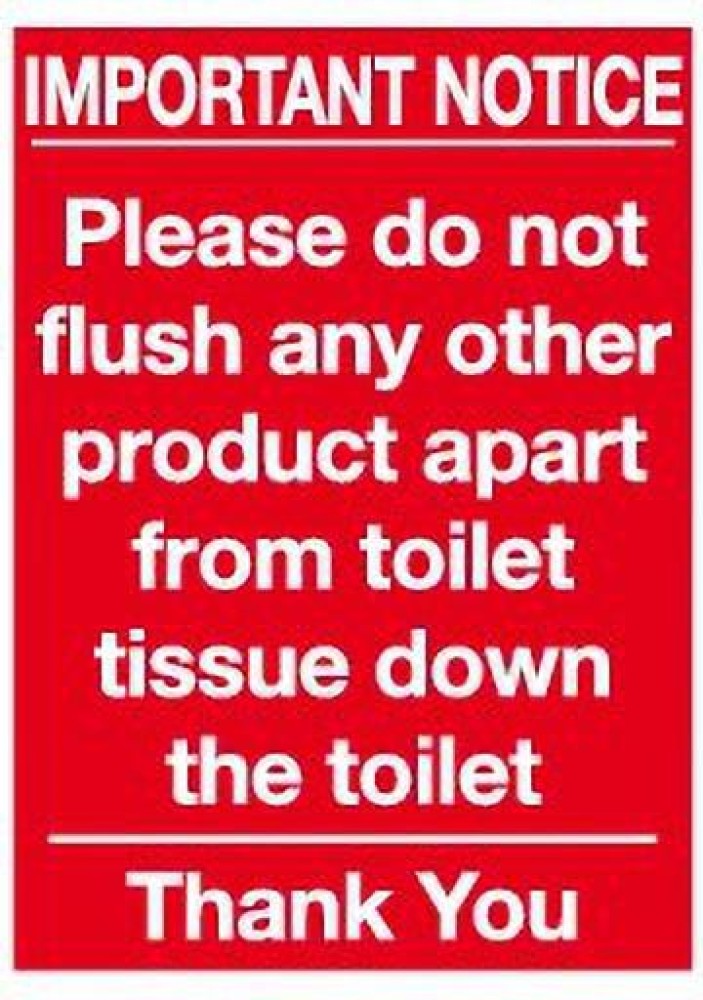  Please Do Not Flush Sign 5 Pack 6x 6 Please Do Not