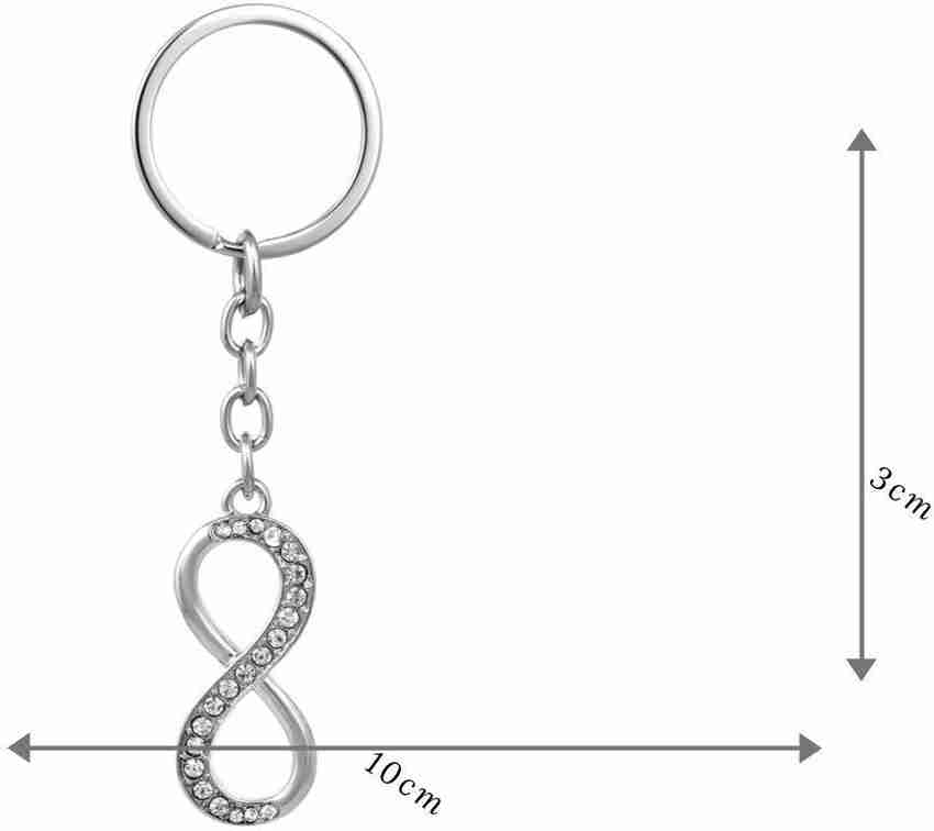 MeLANgE Invigorating Infinity Crystal Silver Keychain Keyring Gift