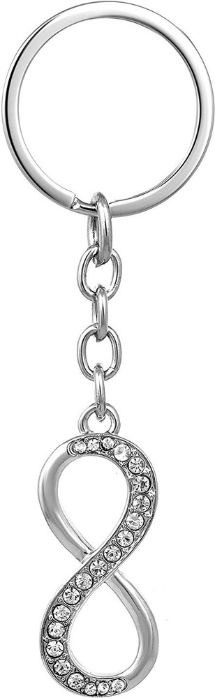 MeLANgE Invigorating Infinity Crystal Silver Keychain Keyring Gift