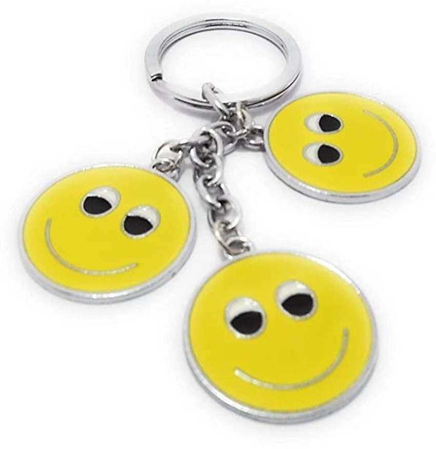 ShubhKraft Beautiful Cute Smiley Key Chain Key Ring Key Holder for Kids Bike Car Keys Birthday Return Gift Item Pack of 1 Yellow Key Chain Price in India