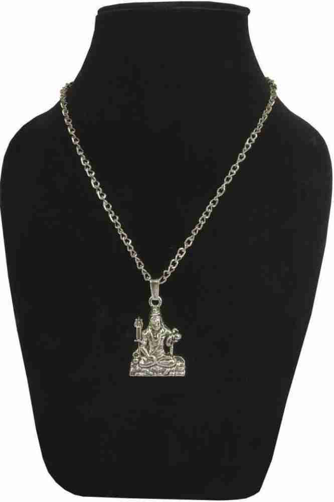 Silver Stainless Steel Pendant Mahadev Mahakal Bholenath Lord Shiva Trishul  Locket Pendant for Men and Women