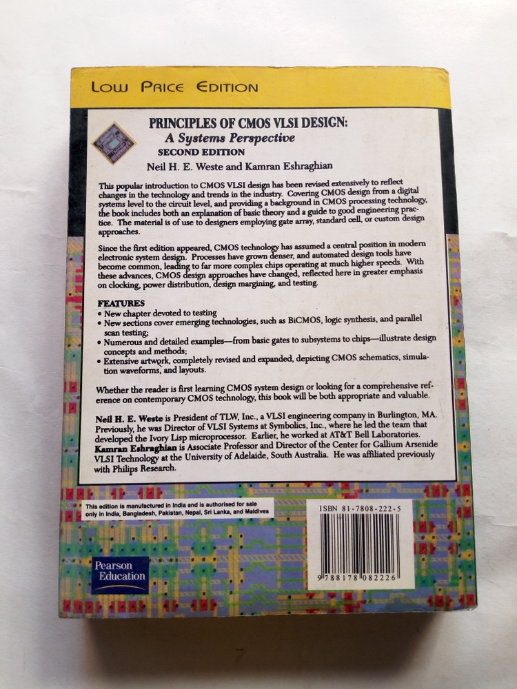 Principles of CMOS VLSI Design: Neil H. E. Weste, Kamran