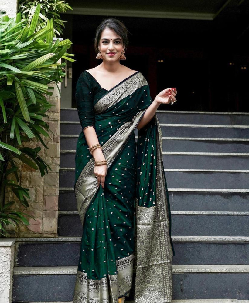 dark green saree cotton