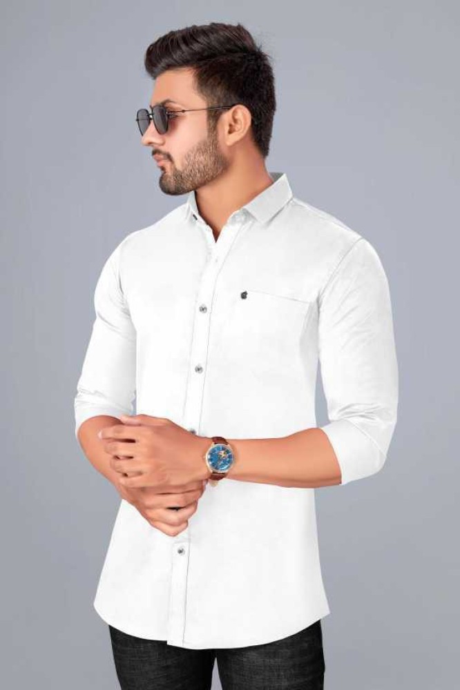 White Royal Oxford Slim Fit Shirt in Pure Cotton Traveller