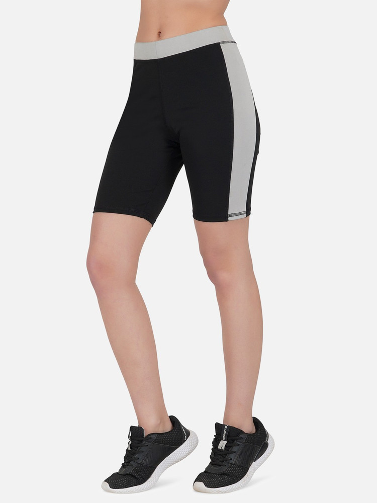 Black and white cycling shorts top