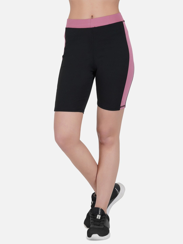 Pink black discount biker shorts