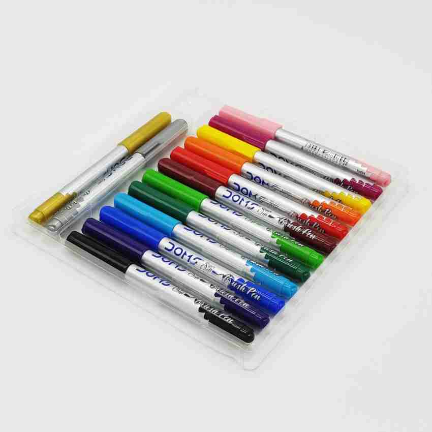 Doms Brush Pens (Set of 14) — Bansal Stationers