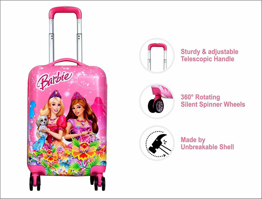 Swarn Products Taj Barbie Printed Suitcase Trolley Bag for Kids