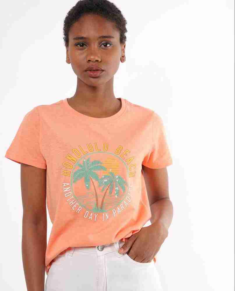 dnmx Solid Women Round Neck Orange T Shirt Buy dnmx Solid Women Round Neck Orange T Shirt Online at Best Prices in India Flipkart