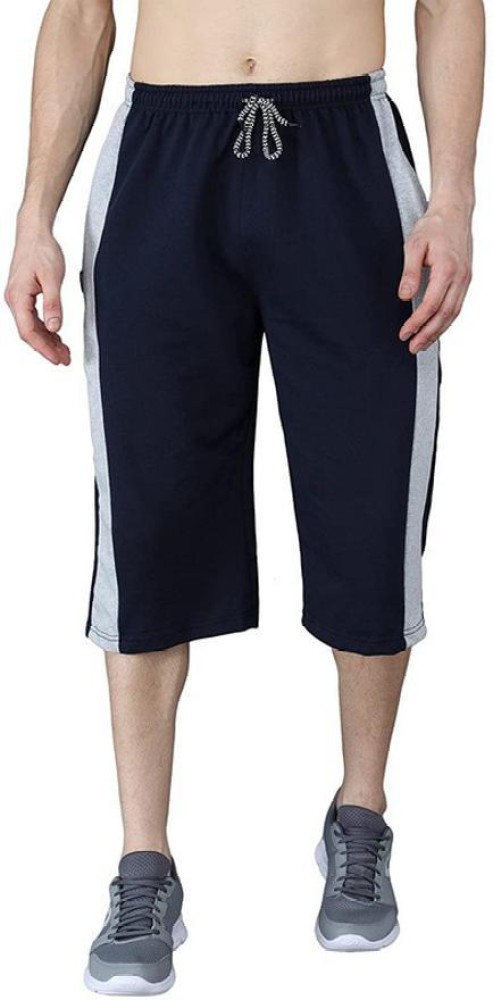 Buy ZEFFIT Three quarter pants for men, Men's Shorts New Stylish Running  Cotton Blend