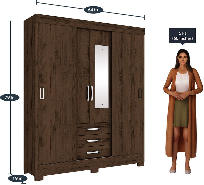 Mintwud by Pepperfry Yubu Engineered Wood 4 Door Wardrobe Price in