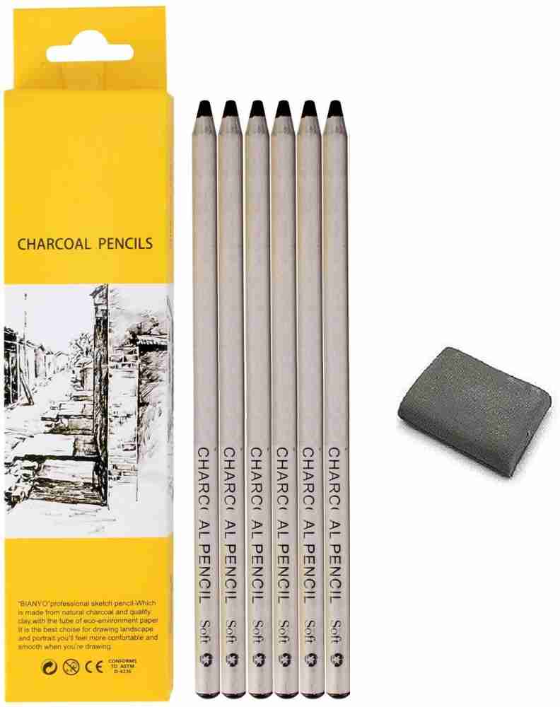 Definite Art Bianyo Black Natural Charcoal Pencils