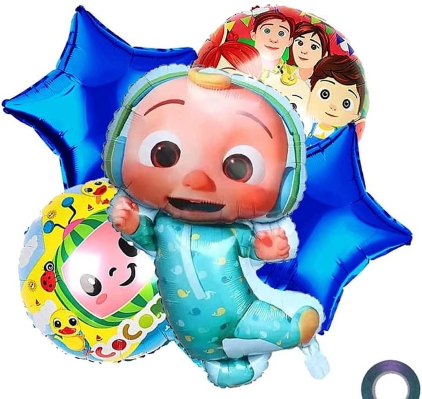 PARTY MANAO Solid COCOMELON 5 PCS SET FOR BIRTHDAY  ,BABYSHOWER Balloon Bouquet - Balloon Bouquet