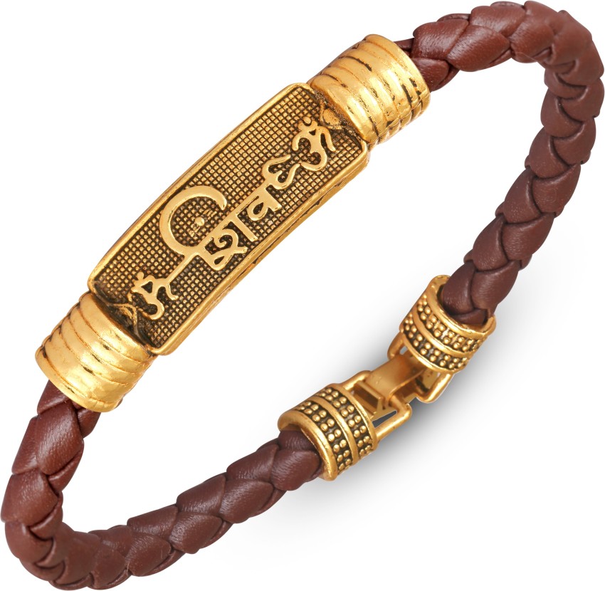Men Style Leather Stainless Steel Goldplated Bracelet Price in India   Buy Men Style Leather Stainless Steel Goldplated Bracelet Online at Best  Prices in India  Flipkartcom