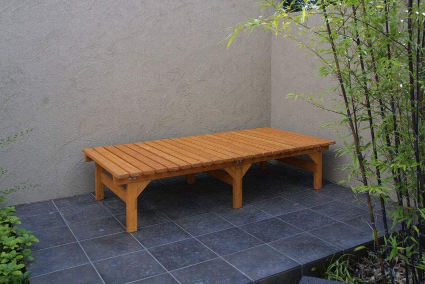 Takasho Indoor Outdoor Wooden Seat Bench for Home Garden Patio
