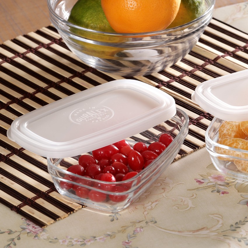 Duralex Lys 5-pack Round Glass Food Storage Bowls with Lid