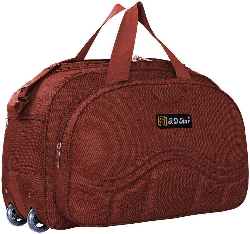 SD Star Expandable Heavy Duty Branded Quality Duffel Luggage Travel Bag MN S D STR 04 Duffel With Wheels Strolley Brown Price in India Flipkart