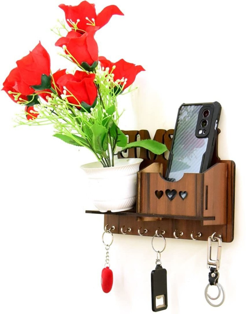 Sehaz Artworks Decorative Metal Wall Hooks for Keys | 7 Hook Catdog Wall  Rack | Hooks Rack/Holder for Kitchen Utensil | Wall Mounted Key Holder Key