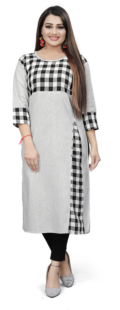 Akshitafeb Women Checkered Straight Kurta Buy Akshitafeb Women