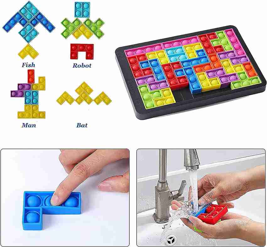 KRSNA Pop it puppet Puzzle Game Fidget Jigsaw Toys Rainbow Board