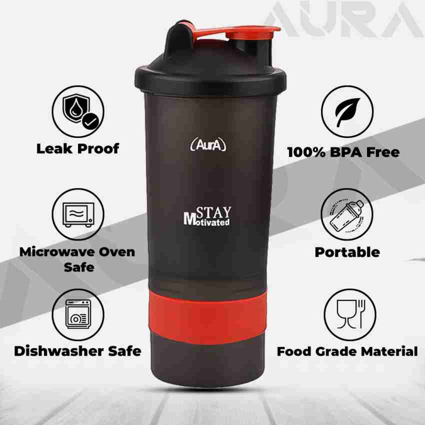  600ml Portable Protein Powder Shaker Bottle Leak Proof