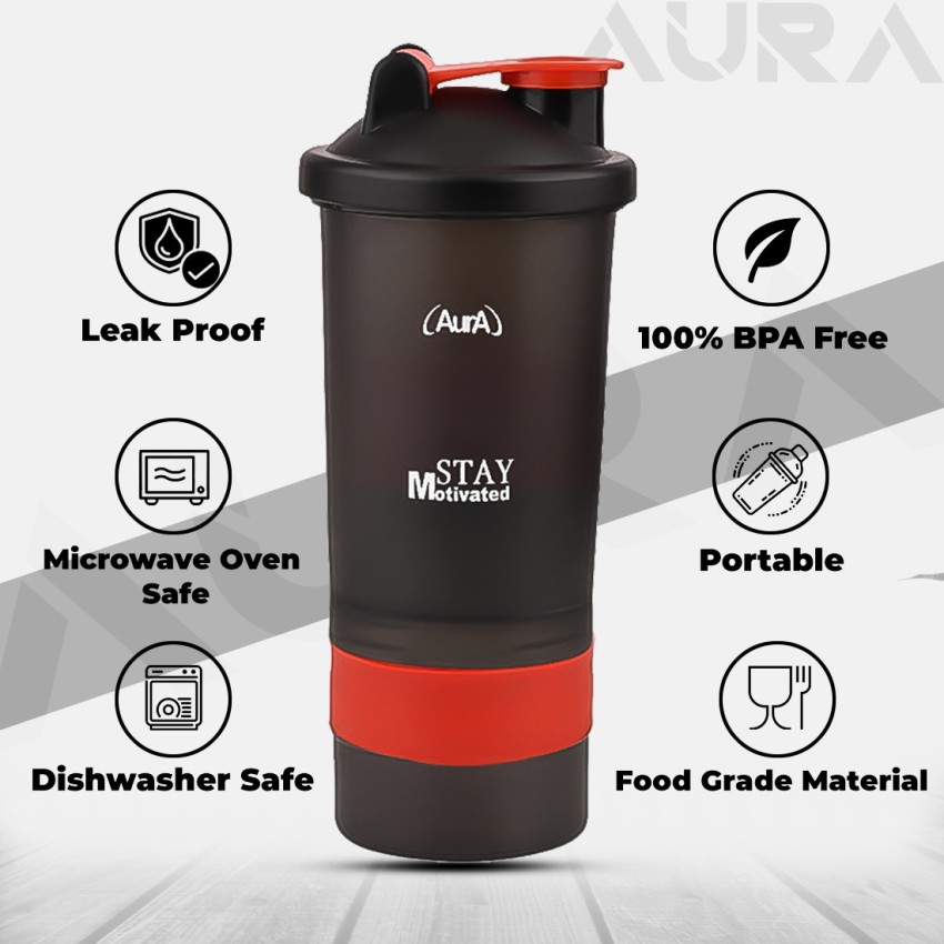 Leak-proof Protein Powder Sports Shaker Bottle With Blender Ball, 600ml  Fitness Food-grade Water Cup For Protein Shake, Smoothie