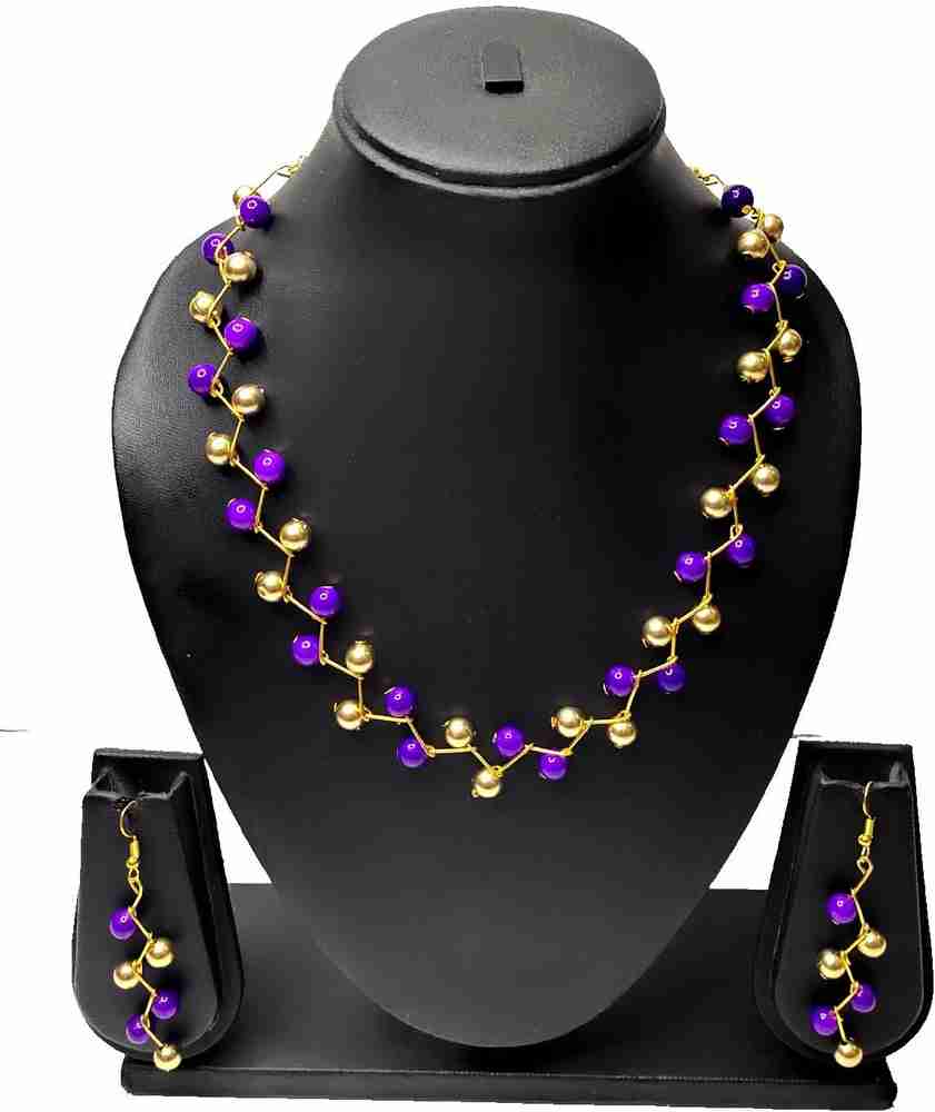 PRAGATI Alloy Purple Gold Jewellery Set Price in India Buy PRAGATI Alloy Purple Gold Jewellery Set Online at Best Prices in India Flipkart