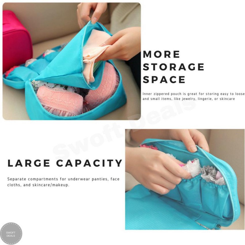 MAAUVTOR Bra and Panty, Lingerie Organiser Travel Bag Underwear
