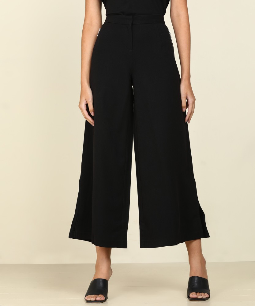 AND Regular Fit Women Black Trousers - Buy AND Regular Fit Women Black  Trousers Online at Best Prices in India